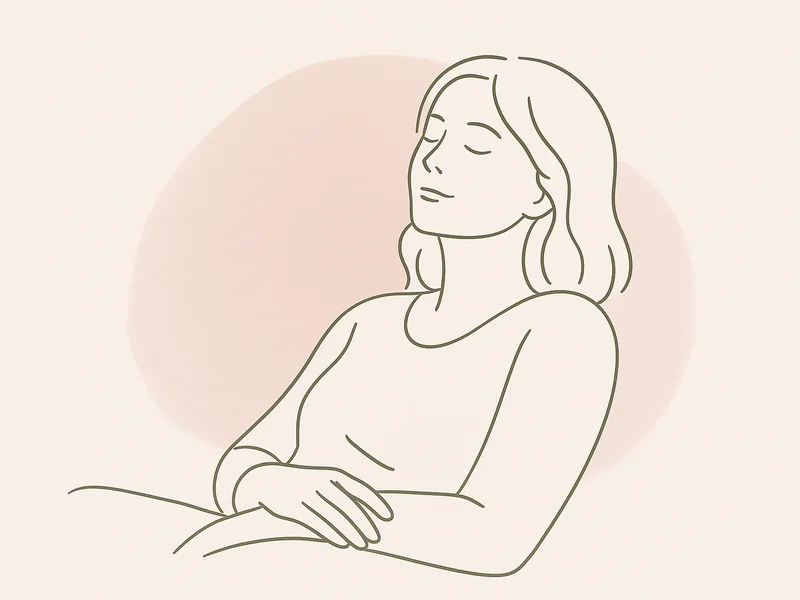 Ilustración line art de una mujer caminando sobre fondo claro, símbolo de inicio interior y acompañamiento emocional.
