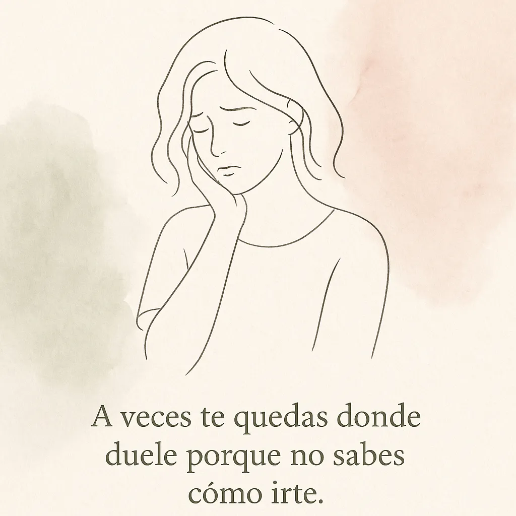 Ilustración emocional del proceso interno de Paula al reconocer un patrón relacional