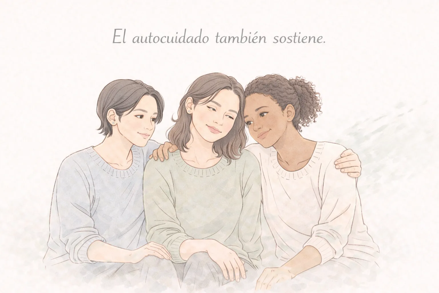 Ilustración emocional sobre autoestima y ansiedad en mujeres adultas