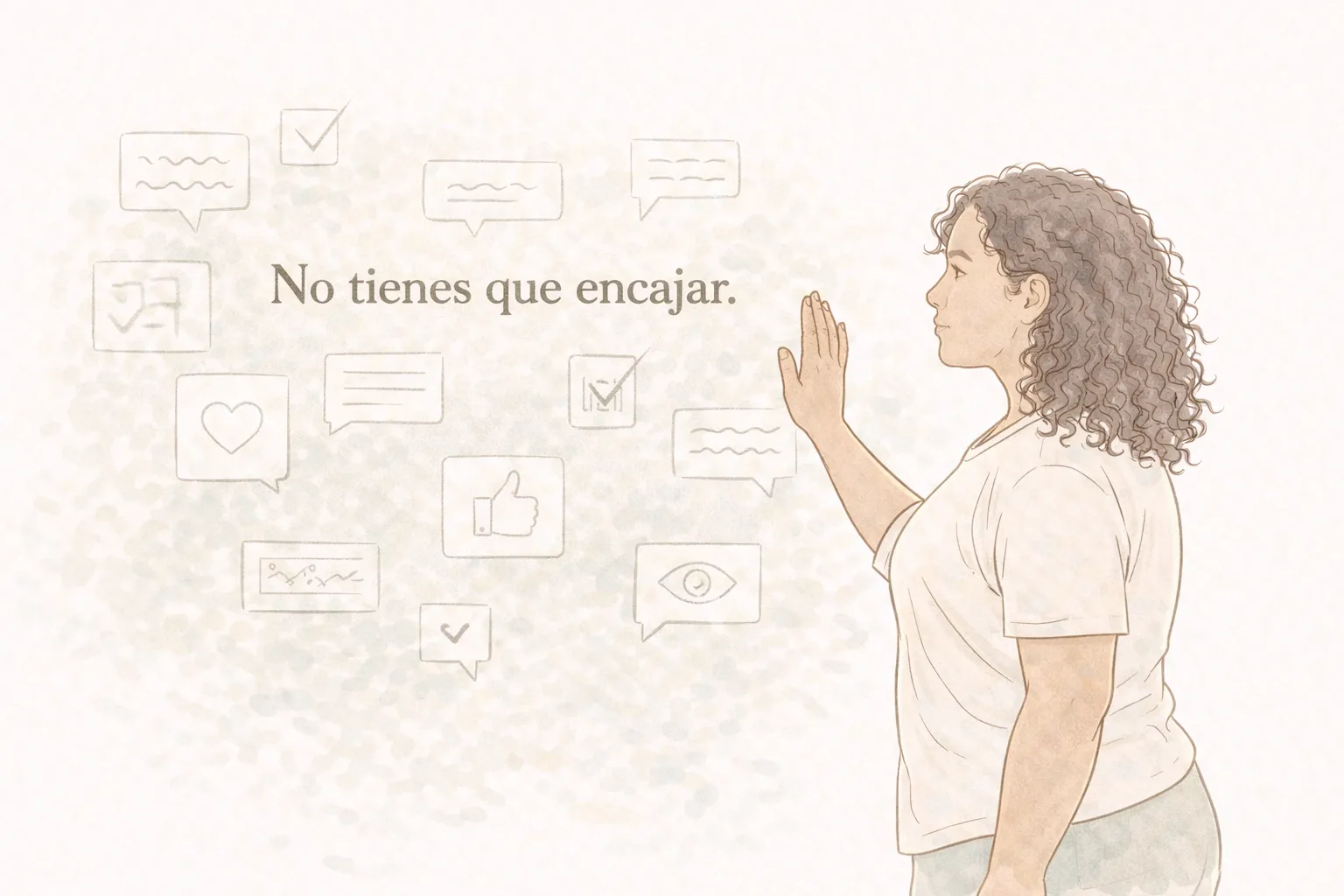 Ilustración sobre autoestima y presión social