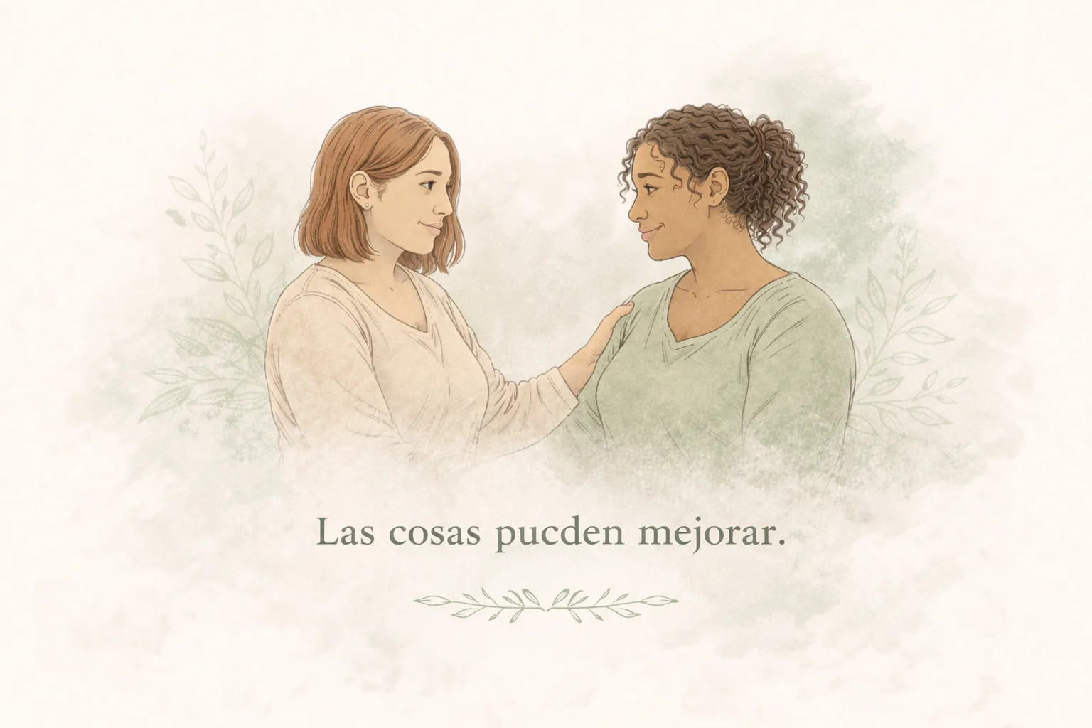 Ilustración emocional sobre hablarte con más cuidado y comprensión