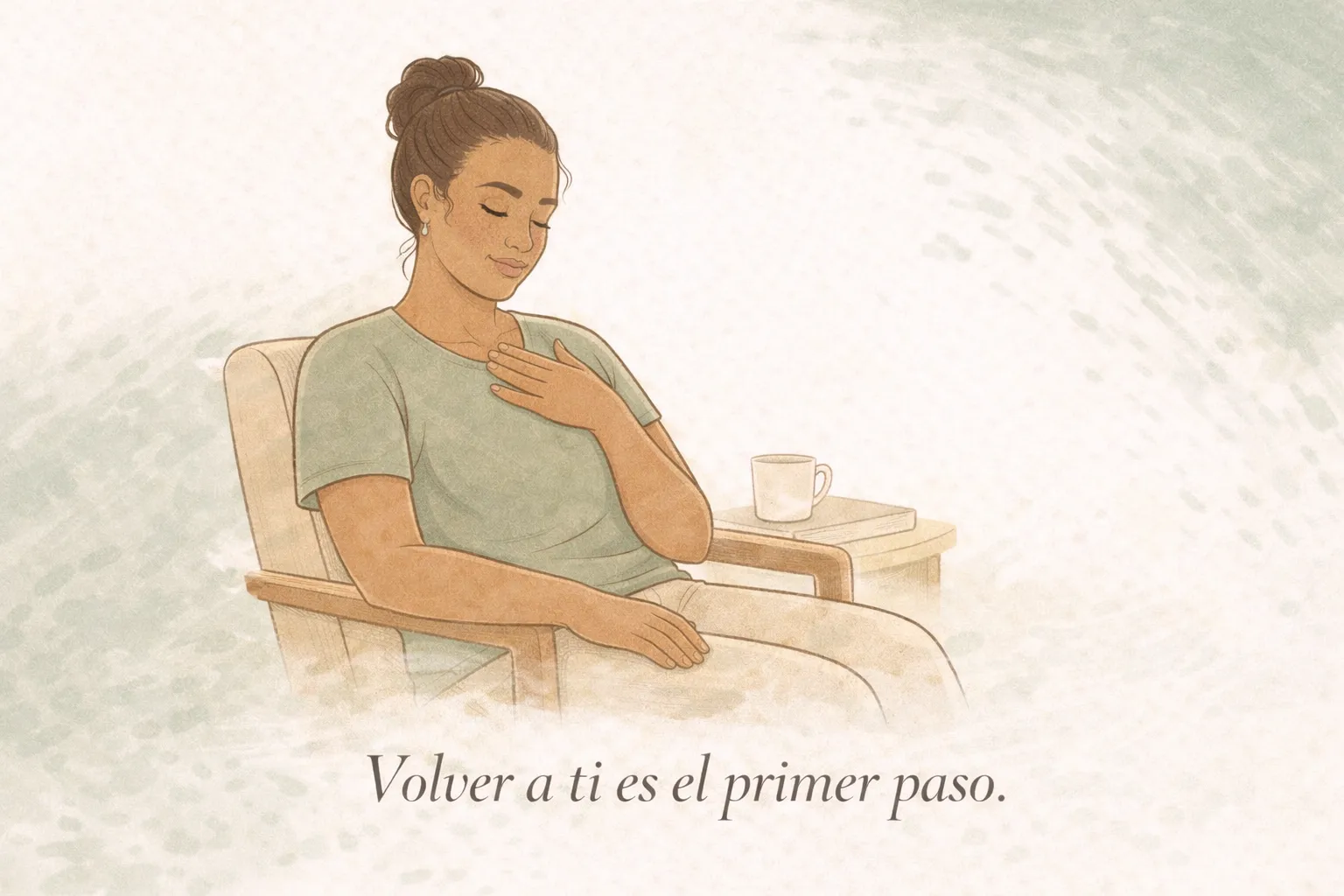 Ilustración sobre volver a mirarte con calma y reconectar contigo misma