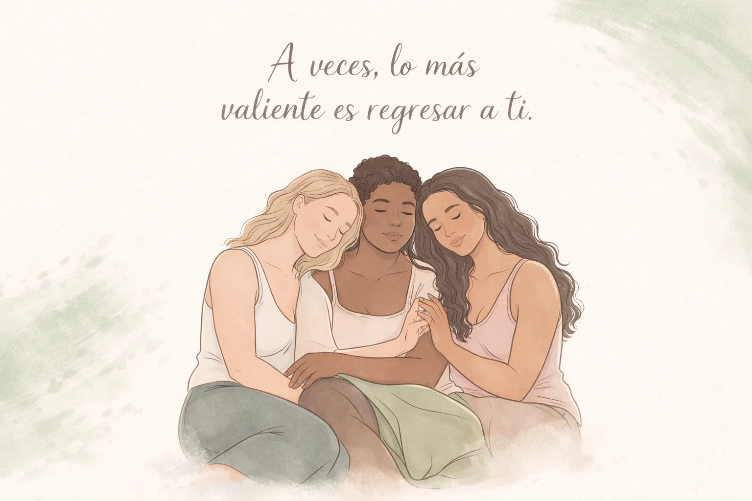 Ilustración emocional sobre volver a casa y reconectar contigo misma