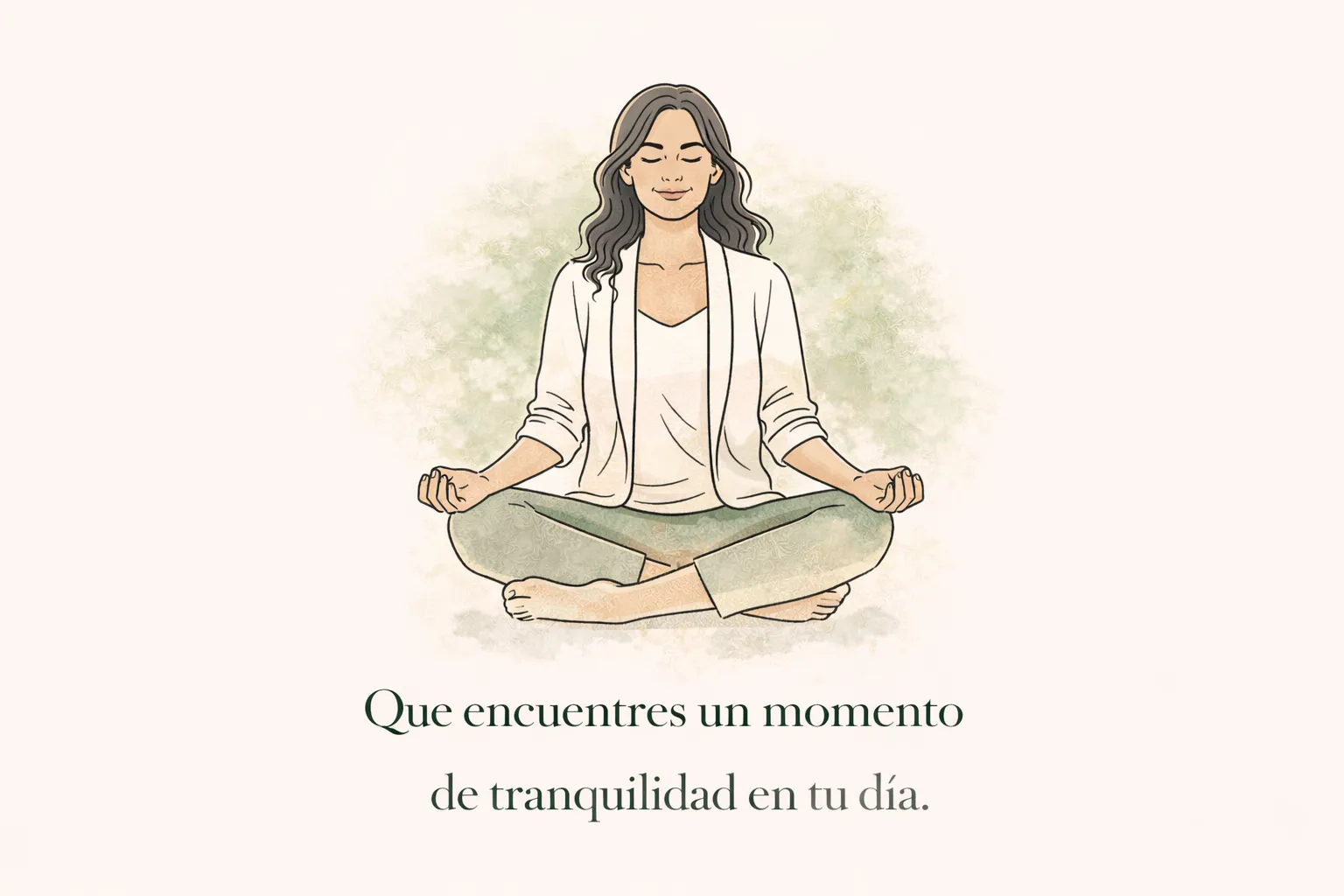 Ilustración minimalista de mujer en calma representando bienestar emocional el 20 de marzo