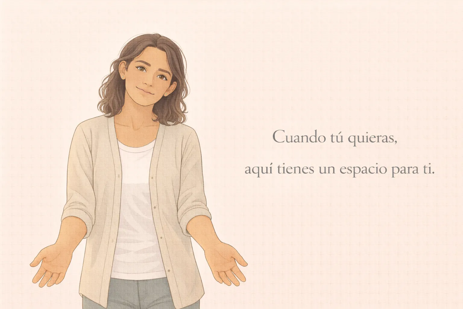 Ilustración de una mujer adulta leyendo una carta durante un duelo emocional