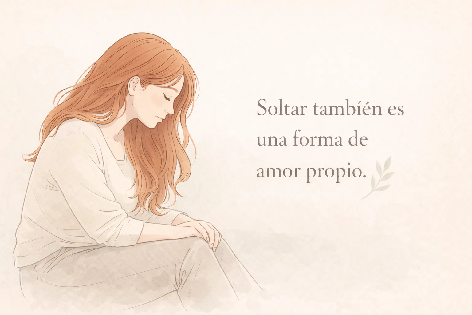 Mujer reflexionando con serenidad tras una ruptura emocional significativa