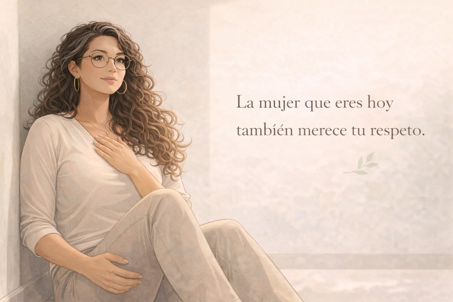 Mujer reconectando con su identidad después de un proceso de cambio interno