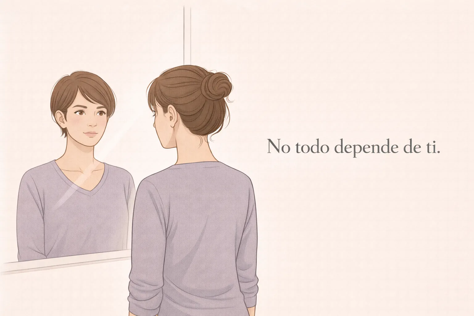 Mujer adulta reflexionando sobre la culpa en duelo desde una mirada compasiva
