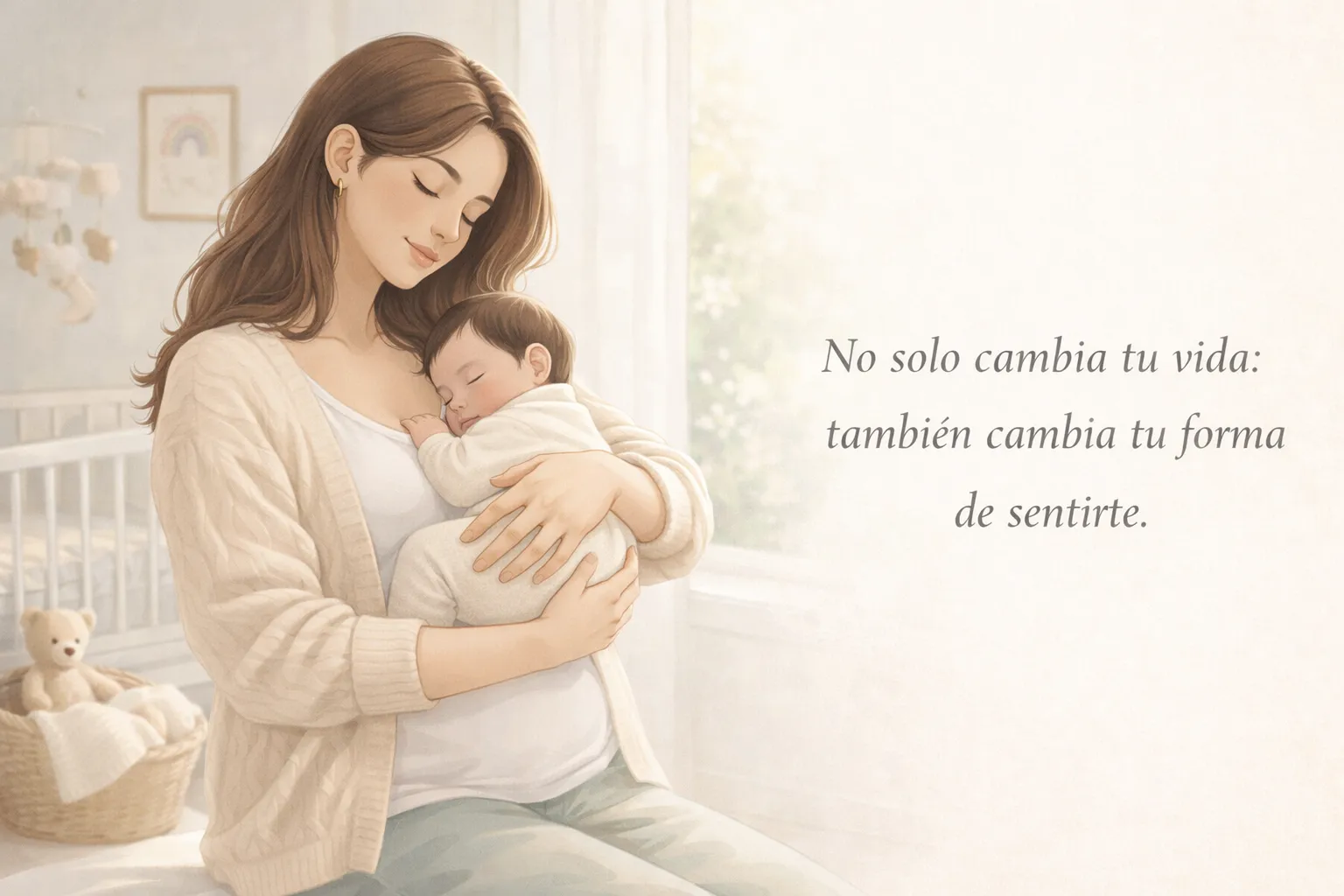 madre reconectando con su espacio emocional en la maternidad
