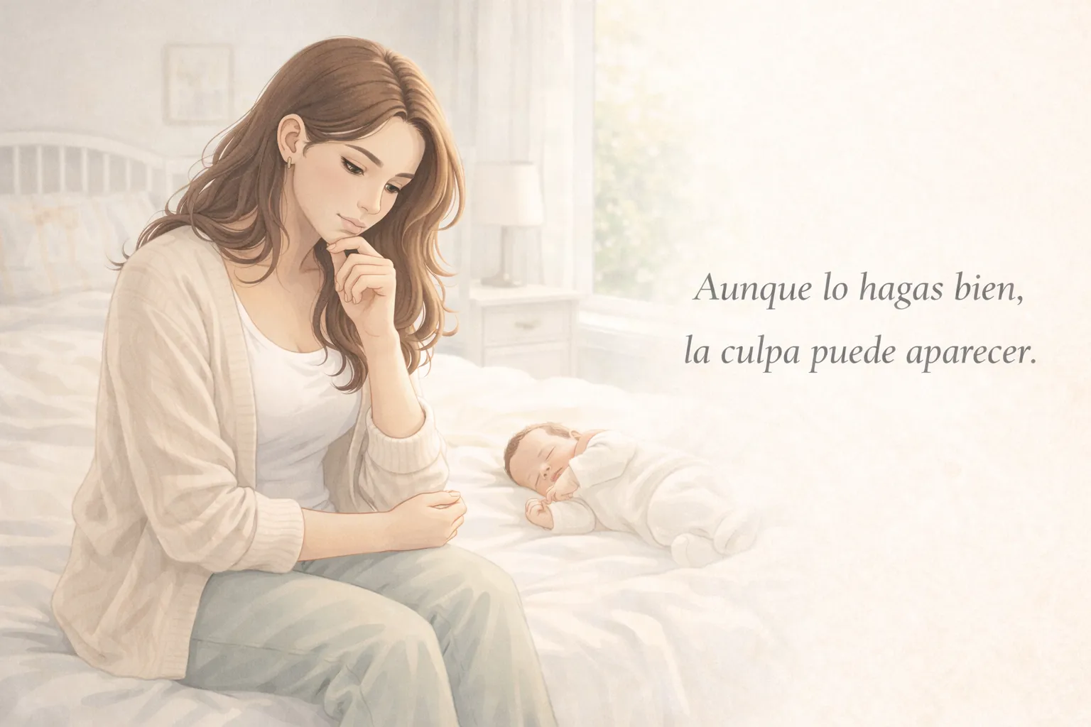 madre sobrecargada mentalmente en la maternidad sintiendo que lo hace todo