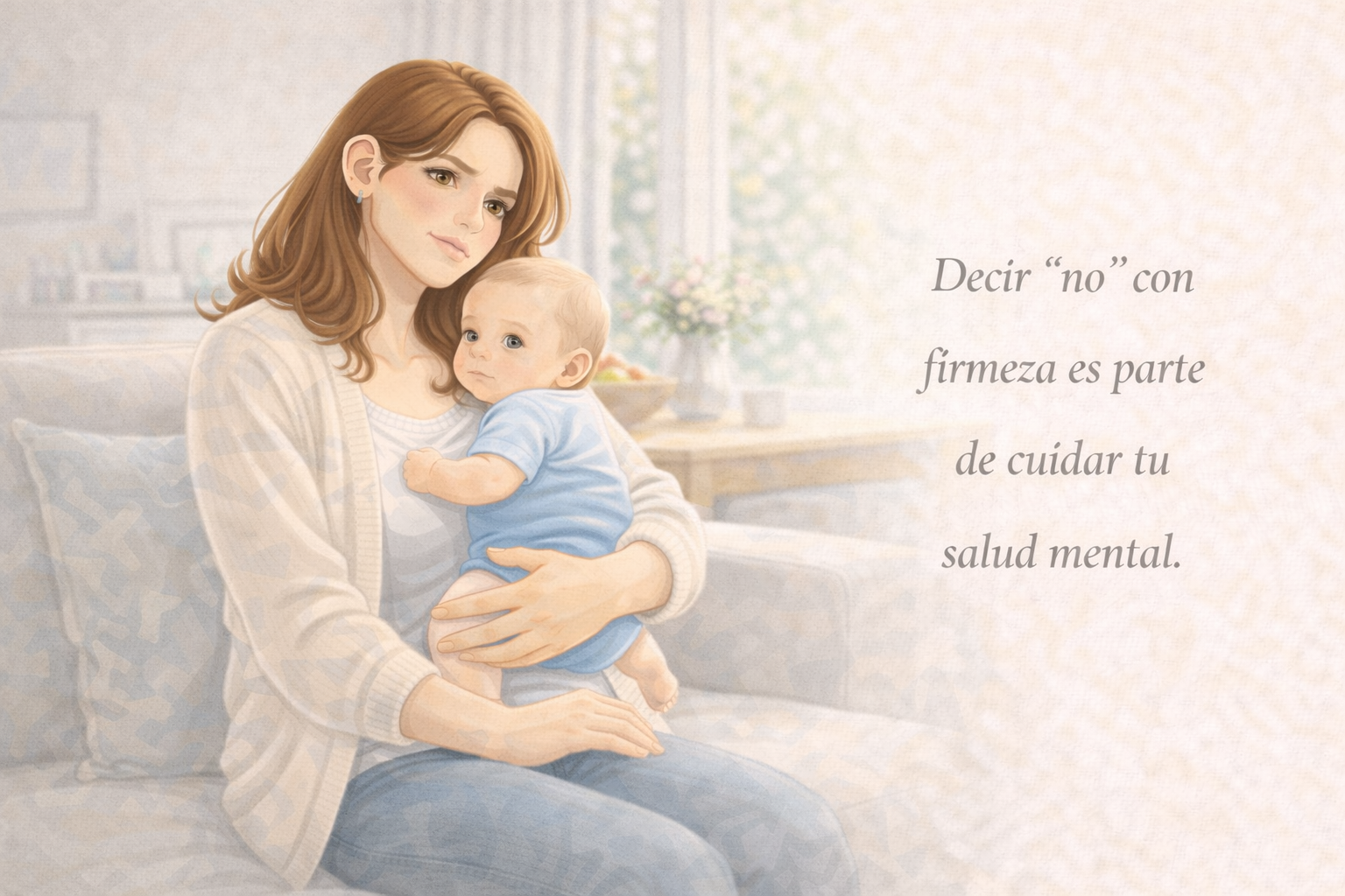 Madre agotada sintiendo que no llega a todo en la maternidad