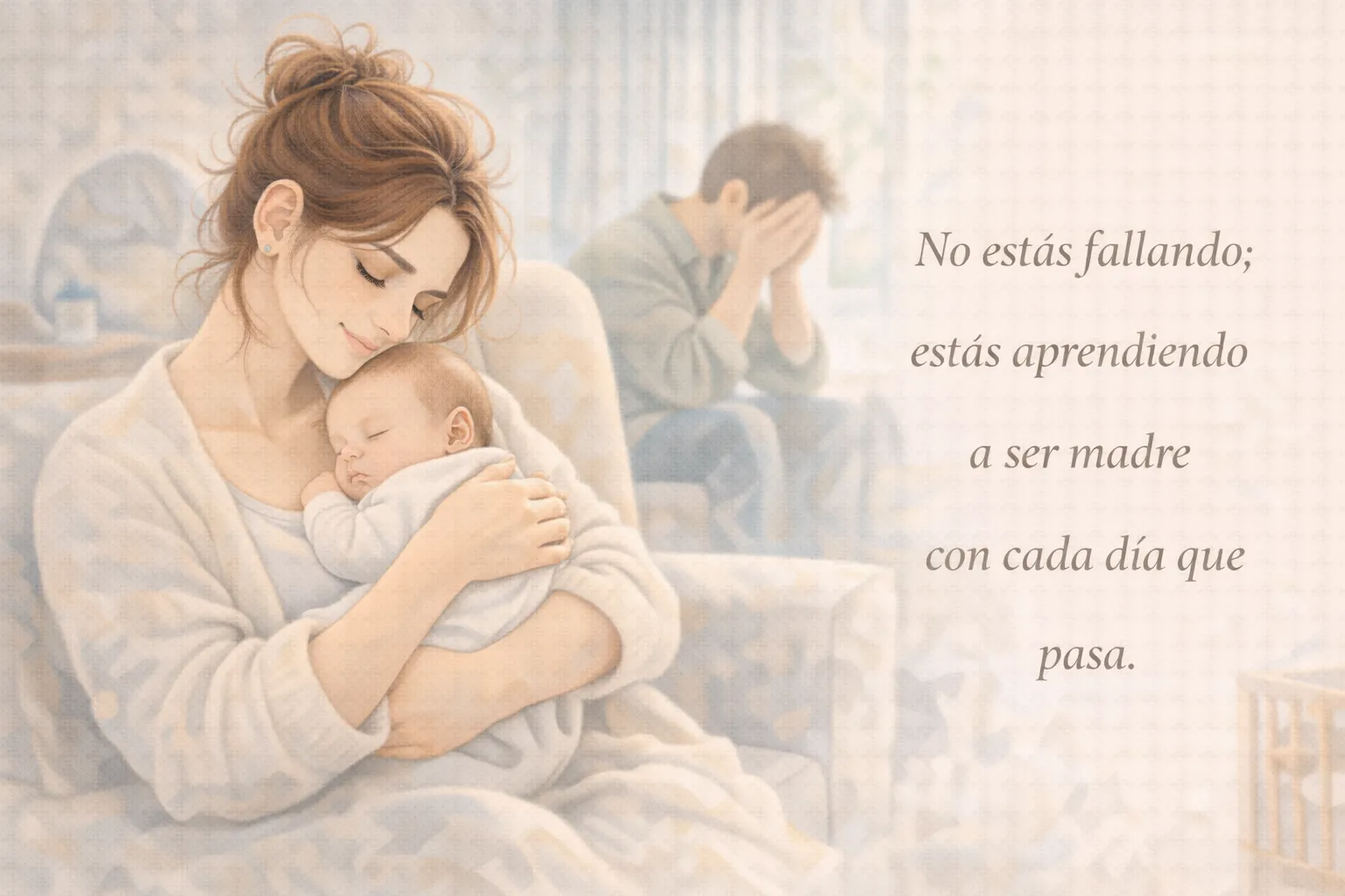 Madre reflexionando sobre el cansancio emocional y la dificultad para disfrutar de la maternidad