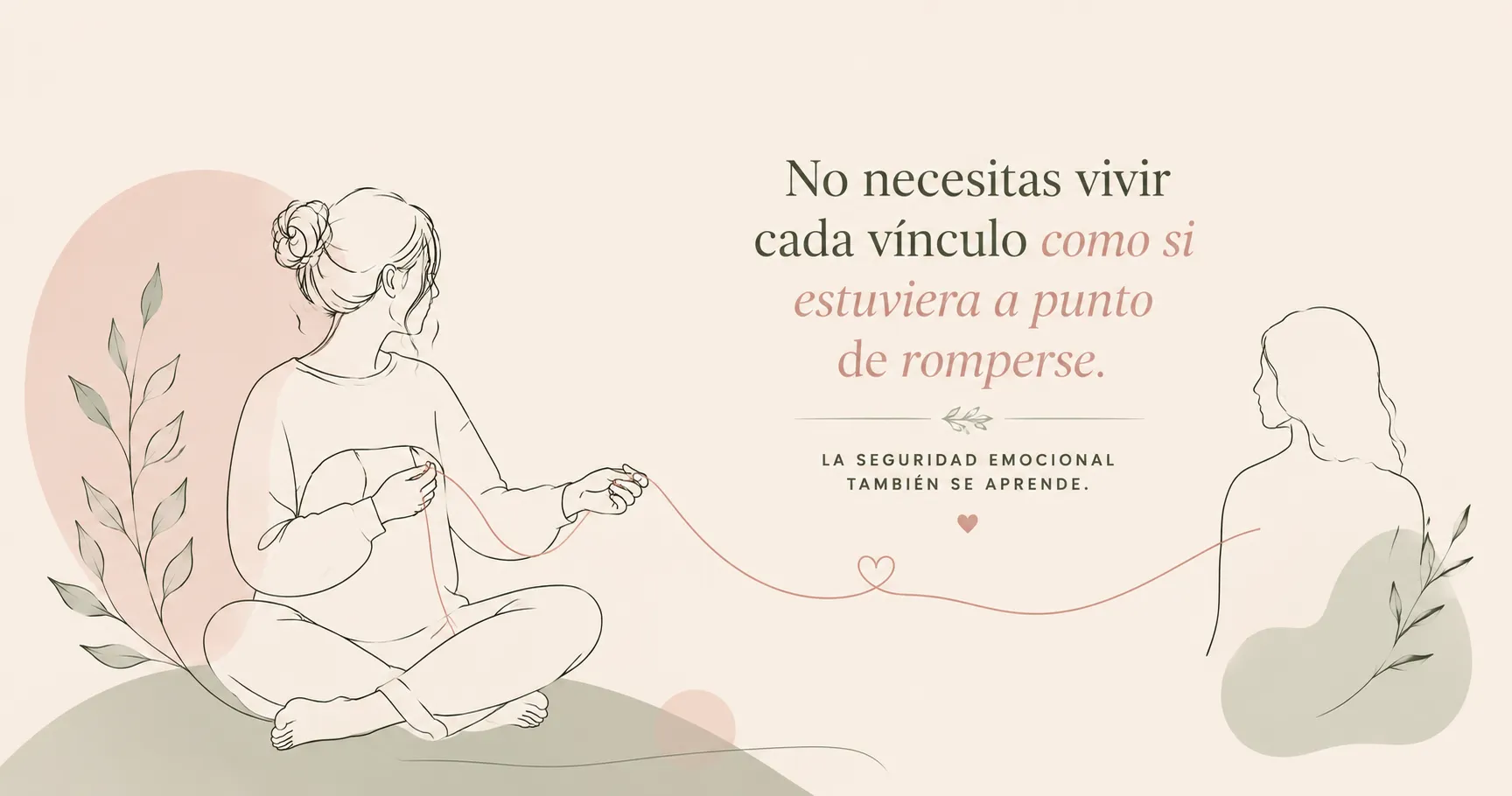 Mujer sosteniendo un vínculo desde la calma y la conexión consigo misma, símbolo de seguridad emocional