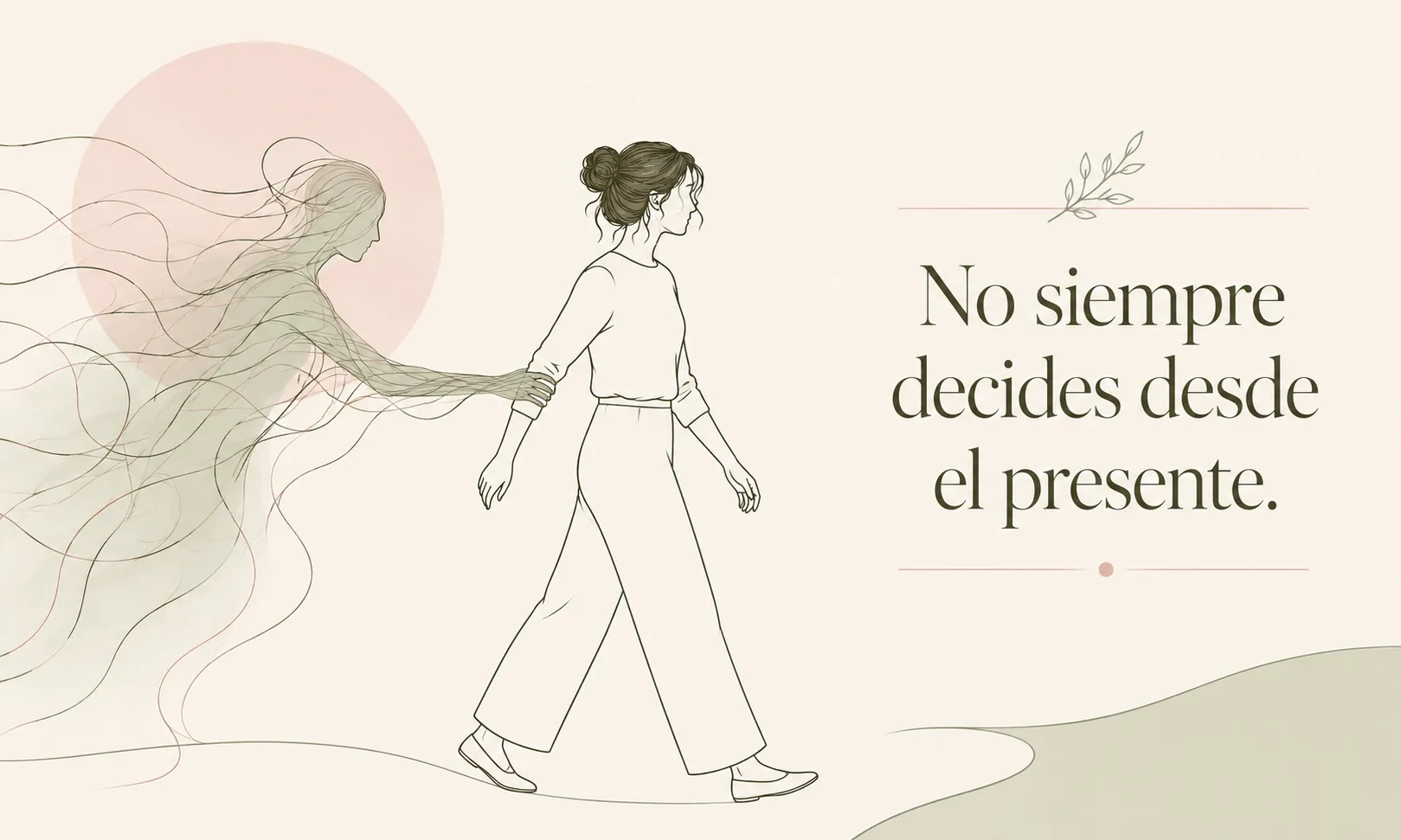 Ilustración line art que representa una reacción automática condicionada por experiencias pasadas.